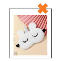 Slaapmasker unicorn slapend wit/glitter